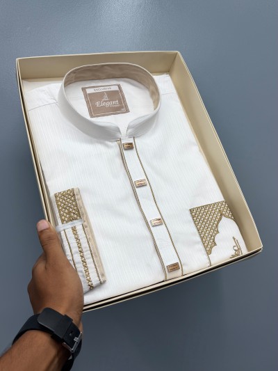 Golden blood stretch Cotton Panjabi (exclusive)