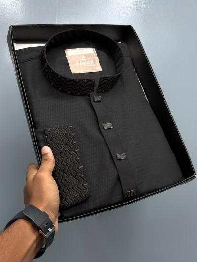 Black Zolo soft Cotton Panjabi (exclusive)
